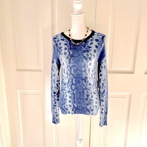 Equipment blue cashmere print crewneck sweater - Picture 1 of 13